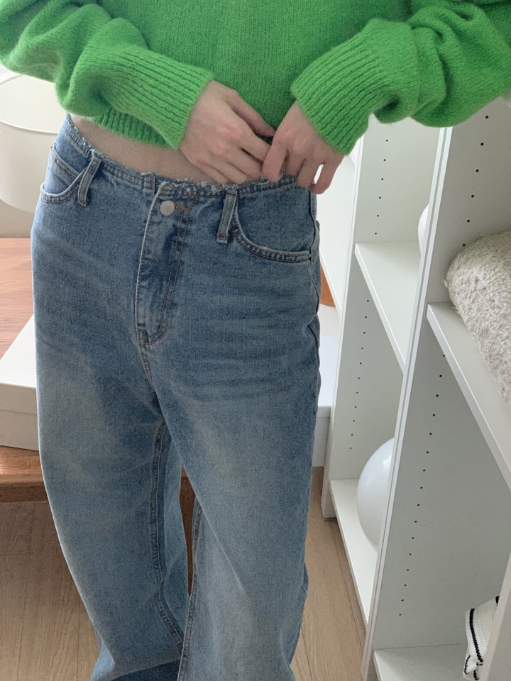 I'm here - Korean Women Fashion - #restrostyle - No-OB Wide Denim Pants - 2