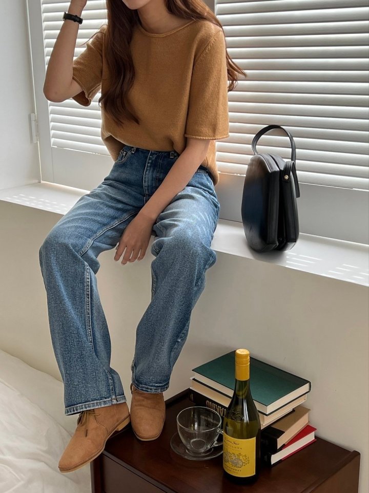 I'm here - Korean Women Fashion - #romanticstyle - All-Brushed Denim Pants - 9
