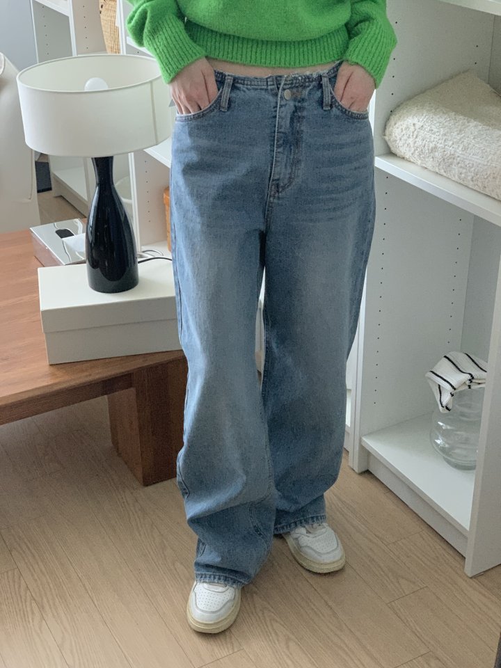 I'm here - Korean Women Fashion - #thatsdarling - No-OB Wide Denim Pants - 5
