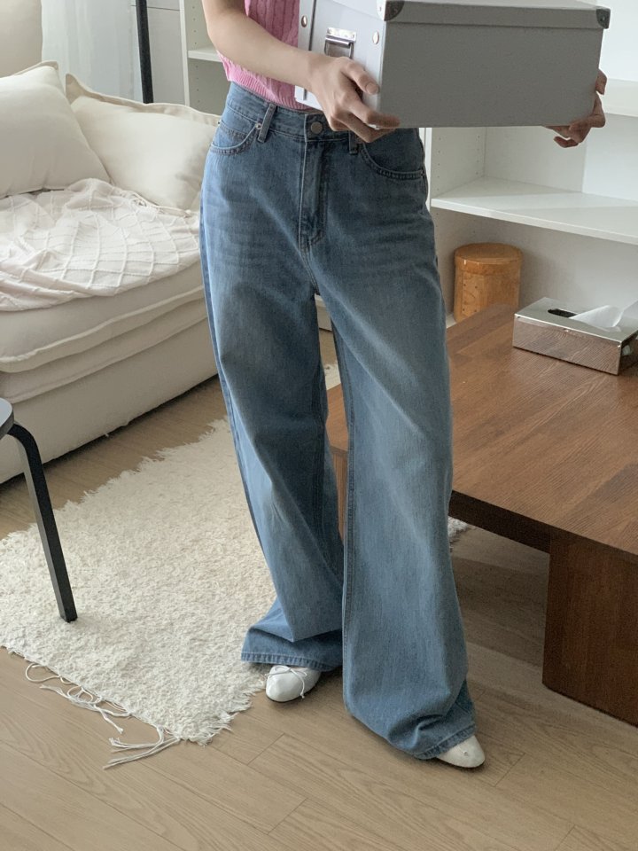 I'm here - Korean Women Fashion - #thelittlethings - Hooded Pocket Wide Denim Pants - 7