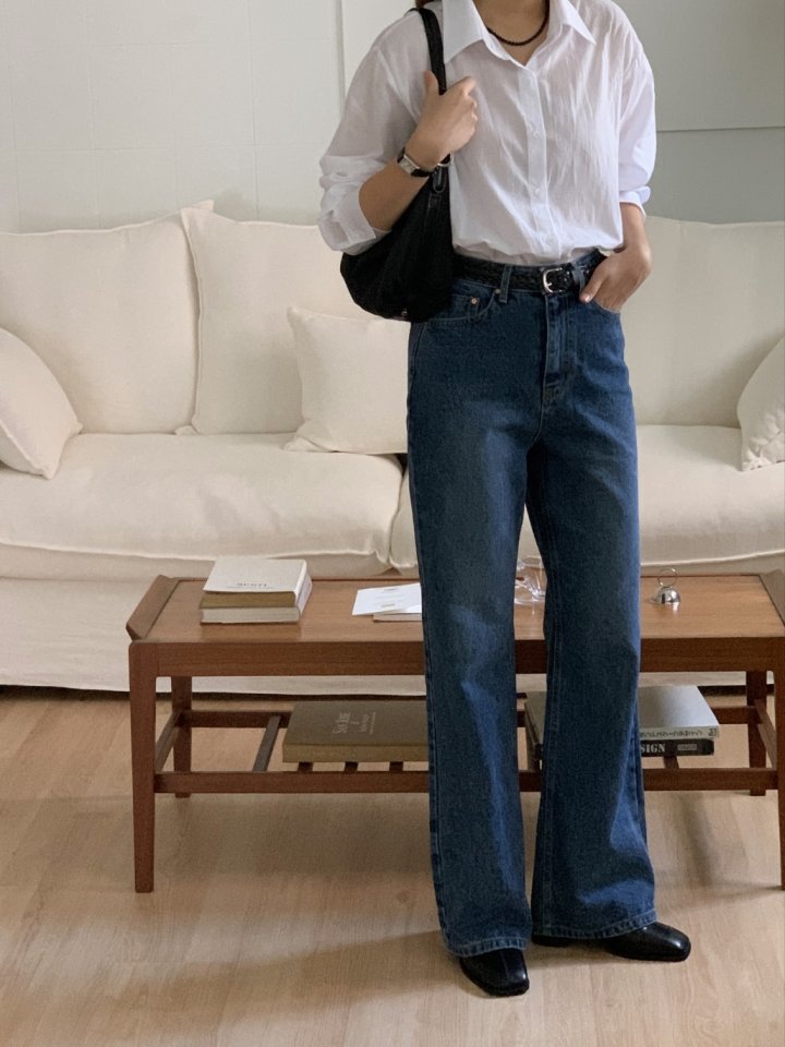 I'm here - Korean Women Fashion - #vintageinspired - Brushed Bootcut Denim Pants - 6
