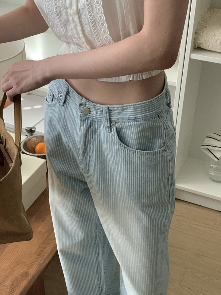 I'm here - Korean Women Fashion - #vintagekidsstyle - Stripe Wide Pants - 9