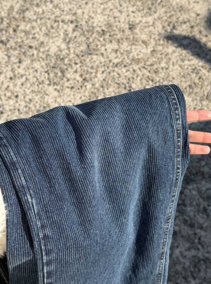 I'm here - Korean Women Fashion - #womensfashion - Stripe Corduroy Denim Pants - 8