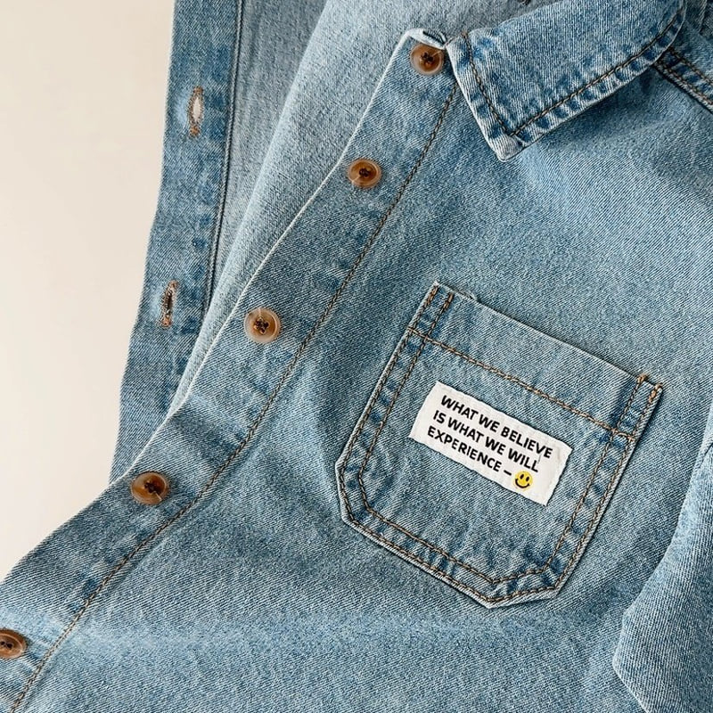 J-Room - Korean Children Fashion - #Kfashion4kids - Smile Denim Shirt - 5