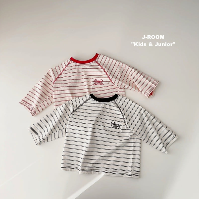 J-Room - Korean Children Fashion - #discoveringself - Stitch Line Stripe Tee
