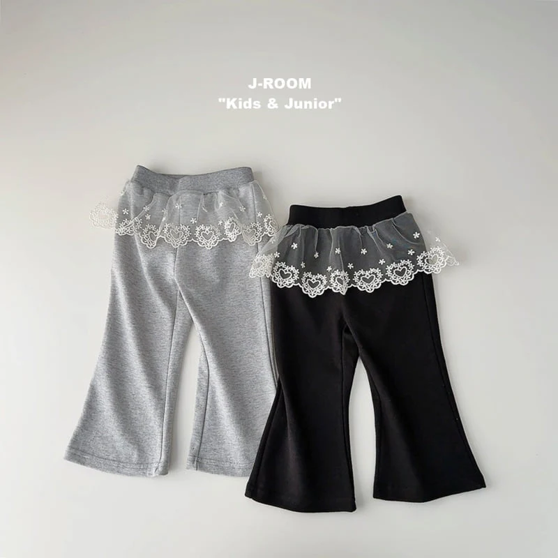 J-Room - Korean Children Fashion - #discoveringself - Lace Layered Bootcut Pants