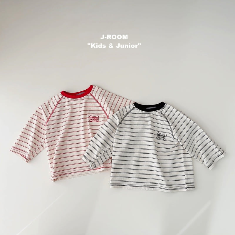 J-Room - Korean Children Fashion - #fashionkids - Stitch Line Stripe Tee - 2