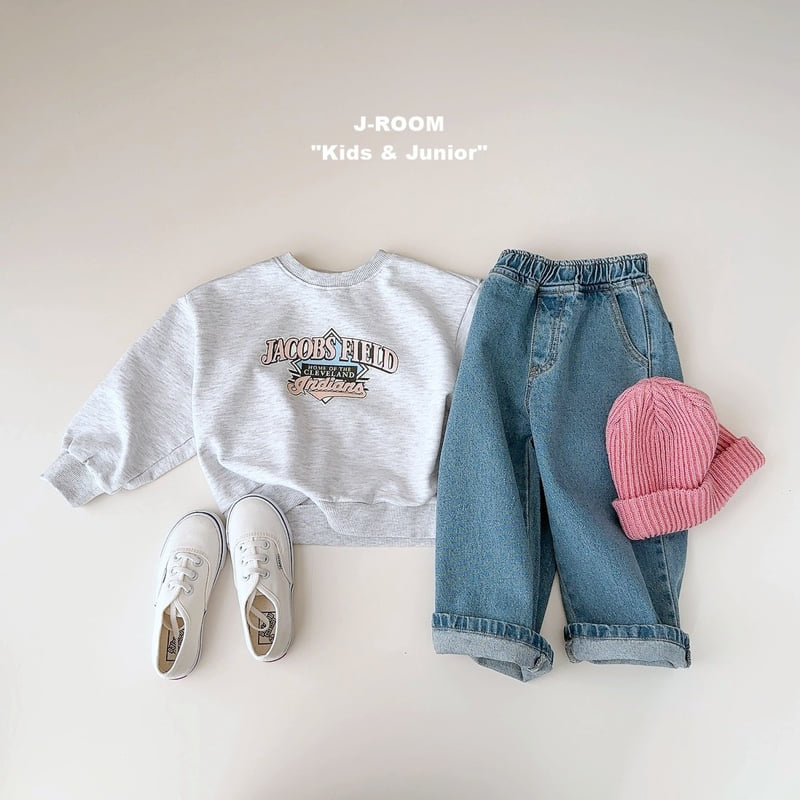 J-Room - Korean Children Fashion - #kidsshorts - Smile Embroidered Wide Denim Pants - 8
