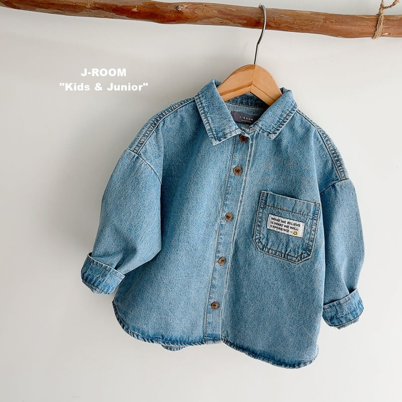 J-Room - Korean Children Fashion - #kidsshorts - Smile Denim Shirt - 2