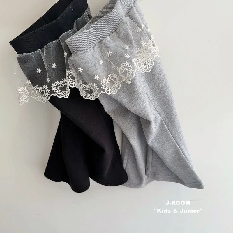 J-Room - Korean Children Fashion - #kidsshorts - Lace Layered Bootcut Pants - 3