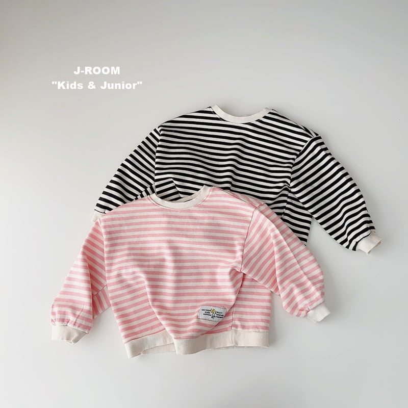J-Room - Korean Children Fashion - #kidzfashiontrend - Label Stripe Sweatshirt