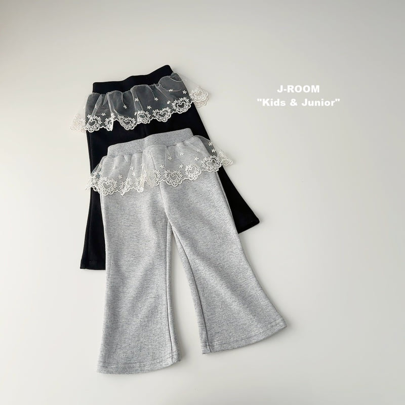 J-Room - Korean Children Fashion - #kidzfashiontrend - Lace Layered Bootcut Pants - 5