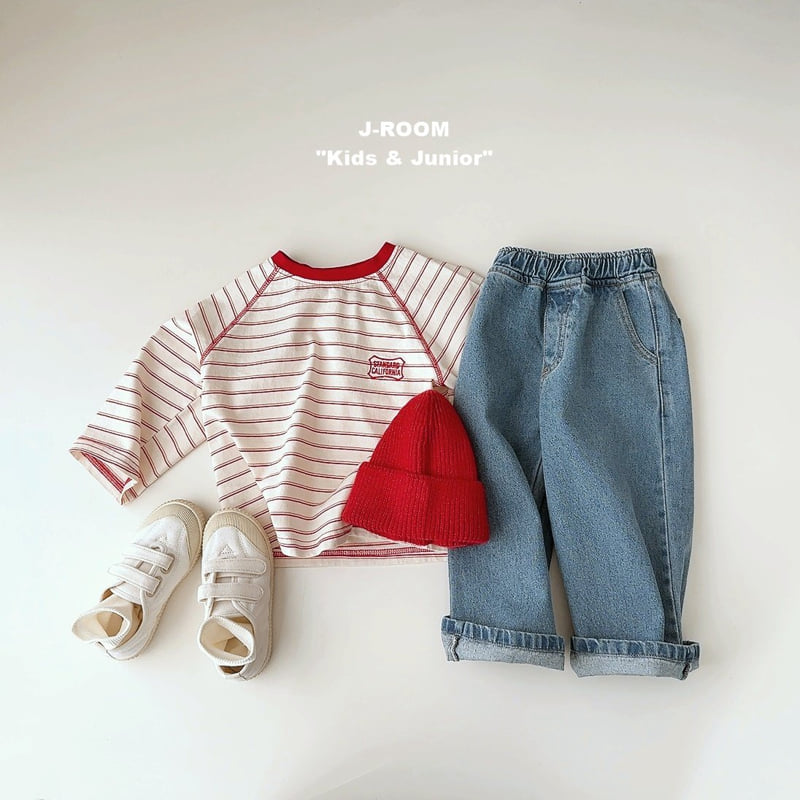 J-Room - Korean Children Fashion - #littlefashionista - Smile Embroidered Wide Denim Pants - 12