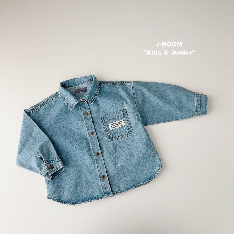 J-Room - Korean Children Fashion - #littlefashionista - Smile Denim Shirt - 6