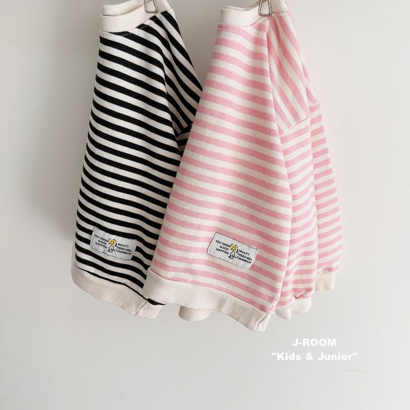J-Room - Korean Children Fashion - #littlefashionista - Label Stripe Sweatshirt - 3