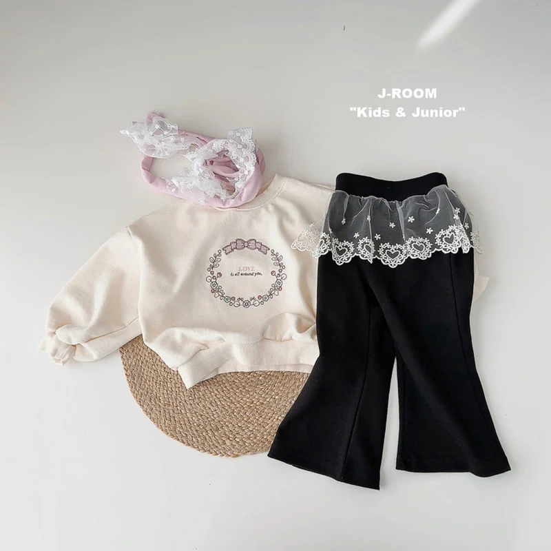 J-Room - Korean Children Fashion - #littlefashionista - Lace Layered Bootcut Pants - 7