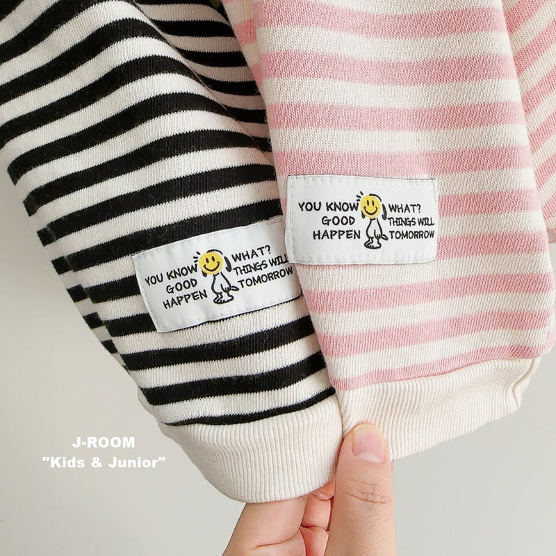 J-Room - Korean Children Fashion - #littlefashionista - Label Stripe Sweatshirt - 4
