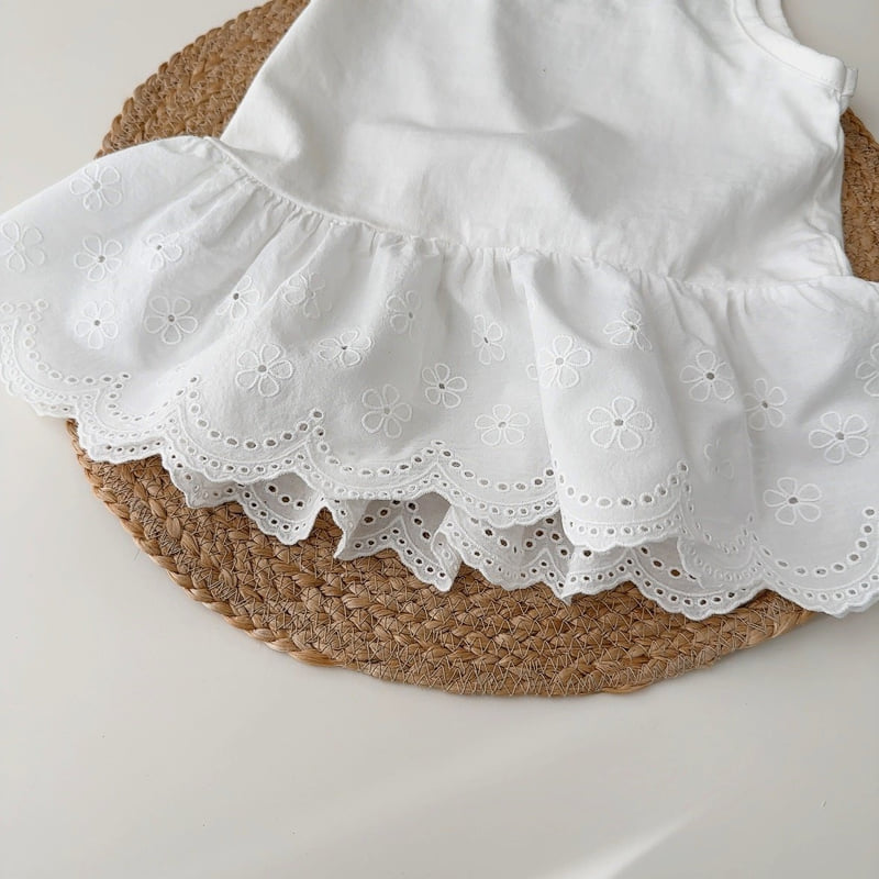 J-Room - Korean Children Fashion - #magicofchildhood - Punching Lace Sleeveless Top - 6