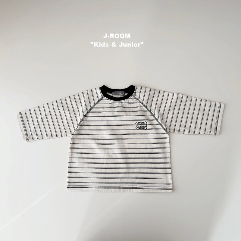 J-Room - Korean Children Fashion - #prettylittlegirls - Stitch Line Stripe Tee - 10