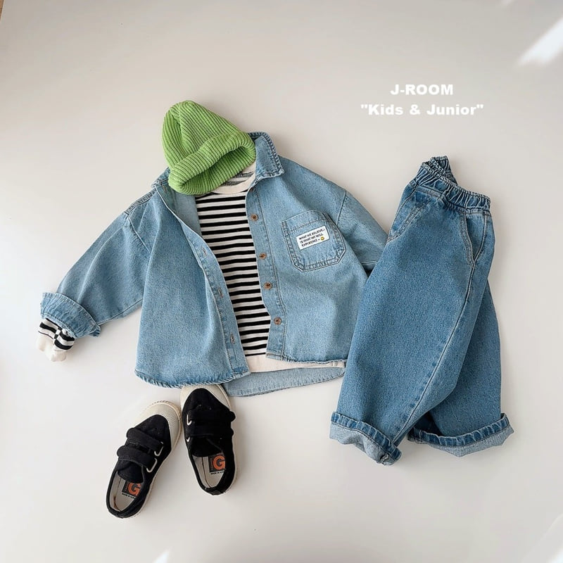 J-Room - Korean Children Fashion - #prettylittlegirls - Smile Denim Shirt - 9