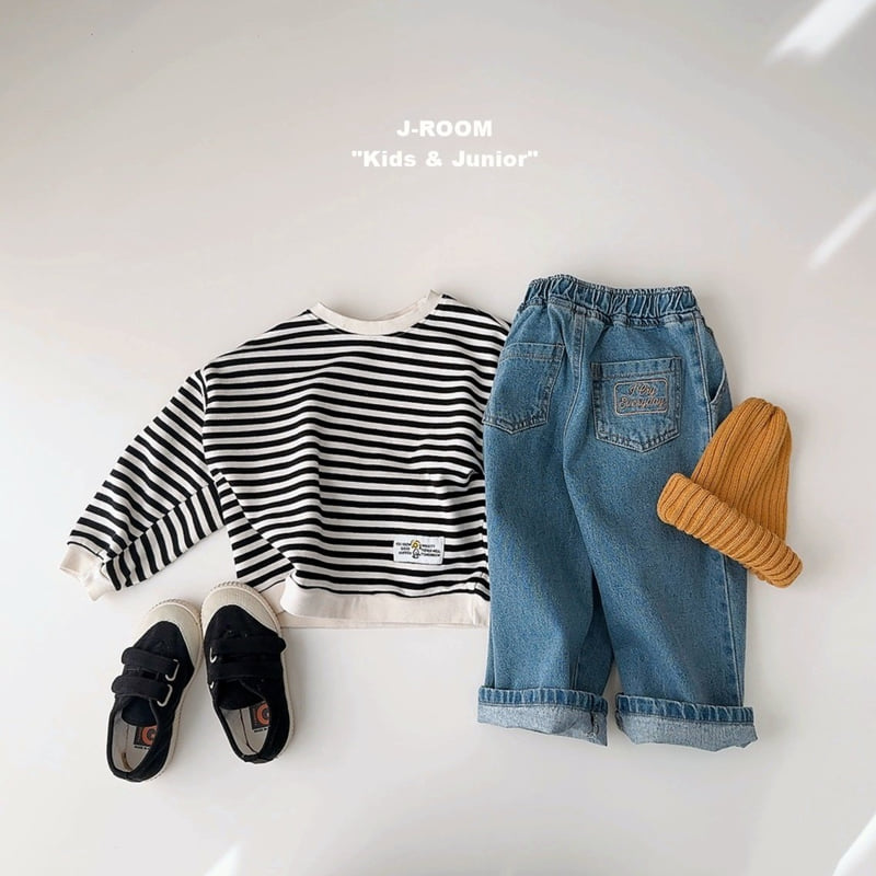 J-Room - Korean Children Fashion - #todddlerfashion - Label Stripe Sweatshirt - 7