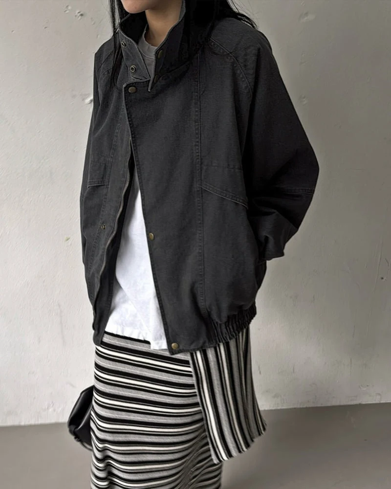 Jade Market - Korean Women Fashion - #momslook - Urban Cotton Jacket - 10