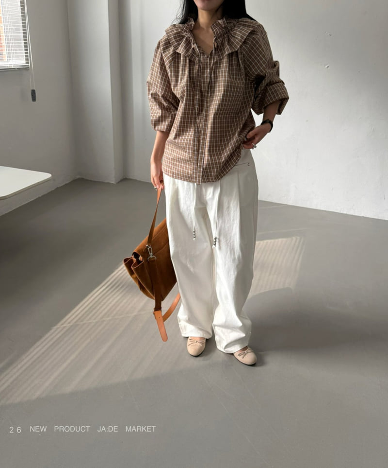 Jade Market - Korean Women Fashion - #momslook - Frill Tie Blouse