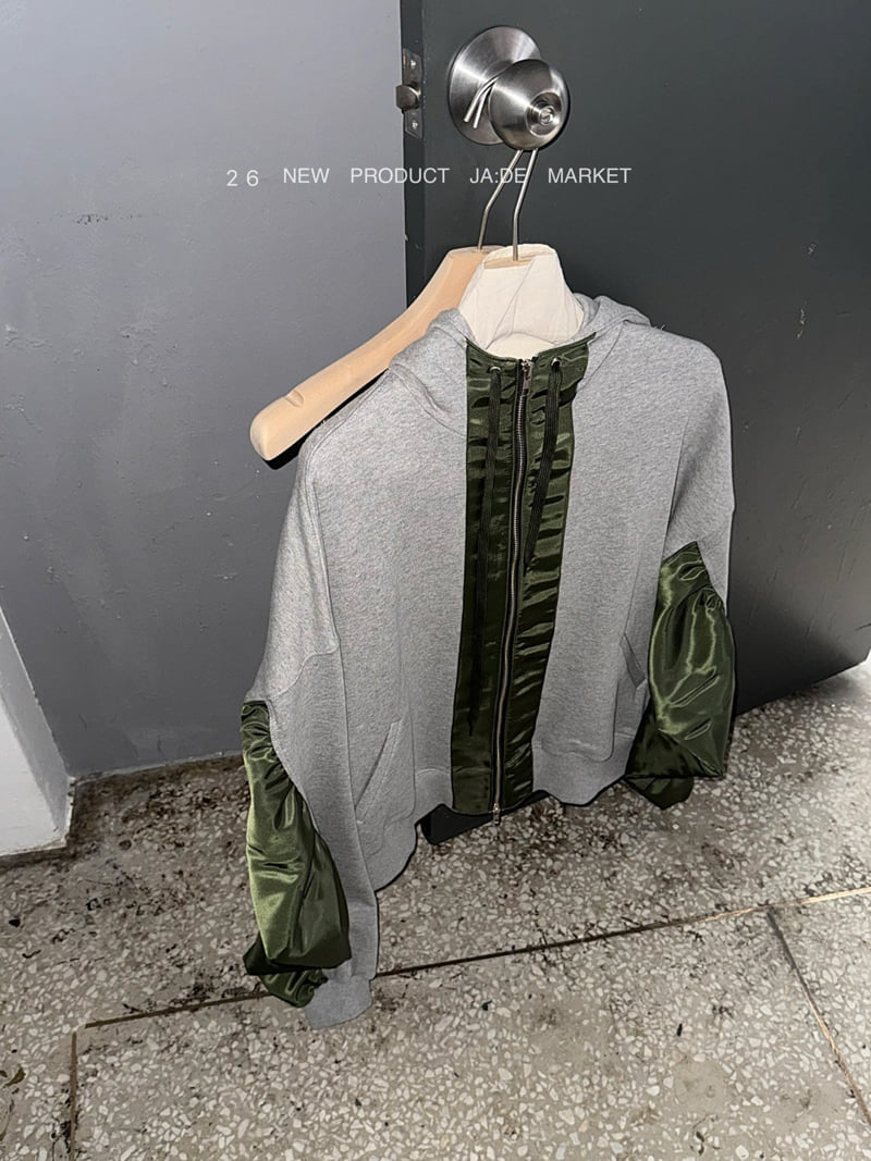 Jade Market - Korean Women Fashion - #momslook - MA-1 Mix Zip-Up Jacket - 12