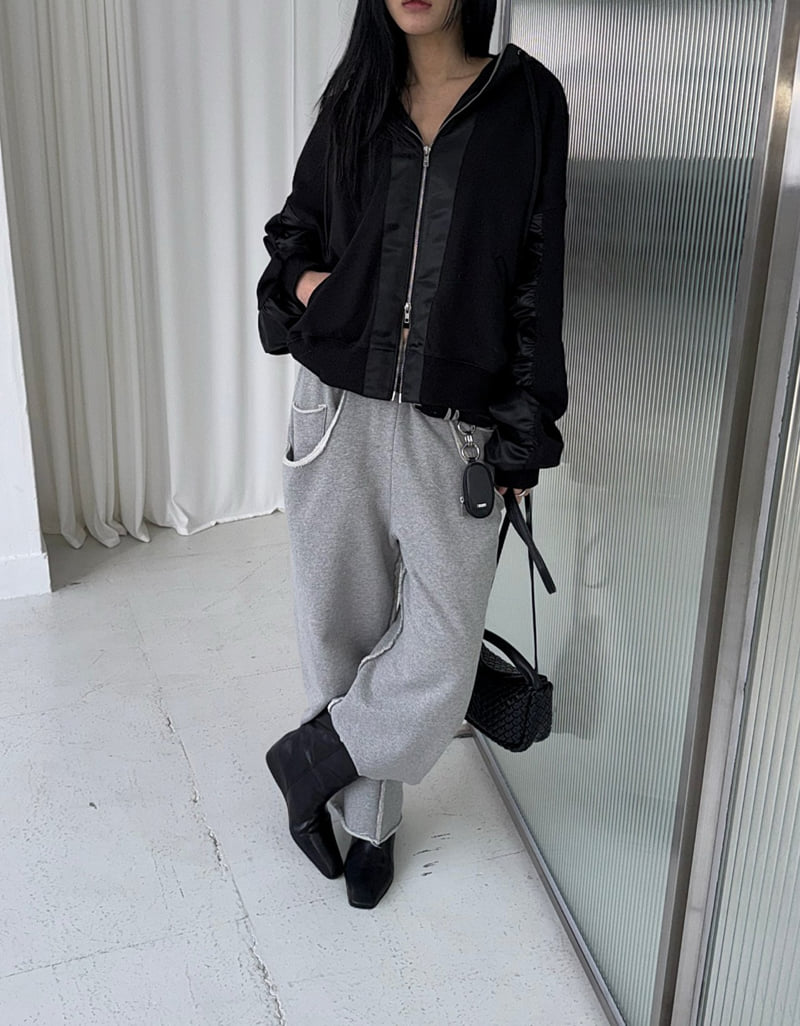 Jade Market - Korean Women Fashion - #momslook - MA-1 Mix Zip-Up Jacket - 8
