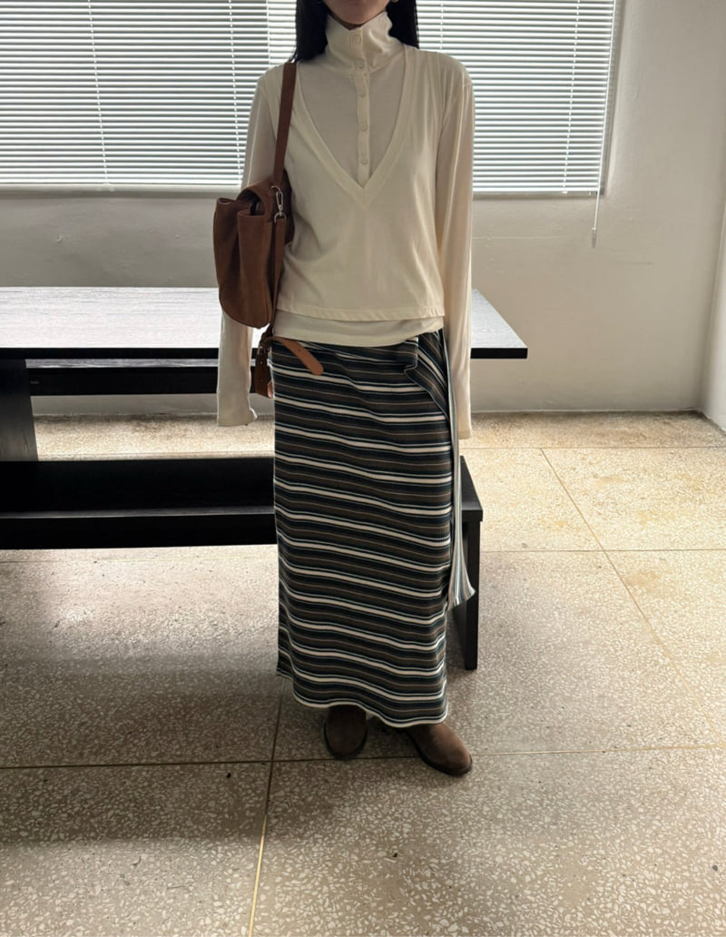 Jade Market - Korean Women Fashion - #thelittlethings - Multi-Stripe Sleeveless Top - 4