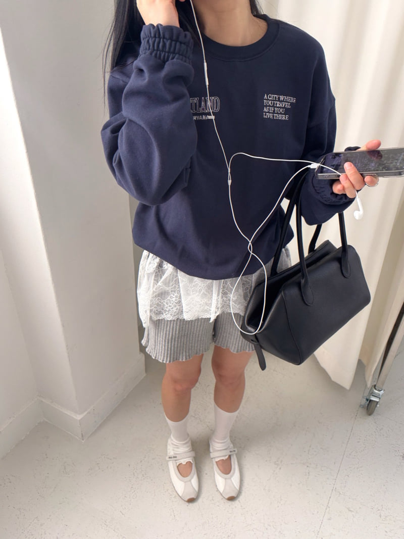 Jade Market - Korean Women Fashion - #restrostyle - Land Embroidered Sweatshirt - 6