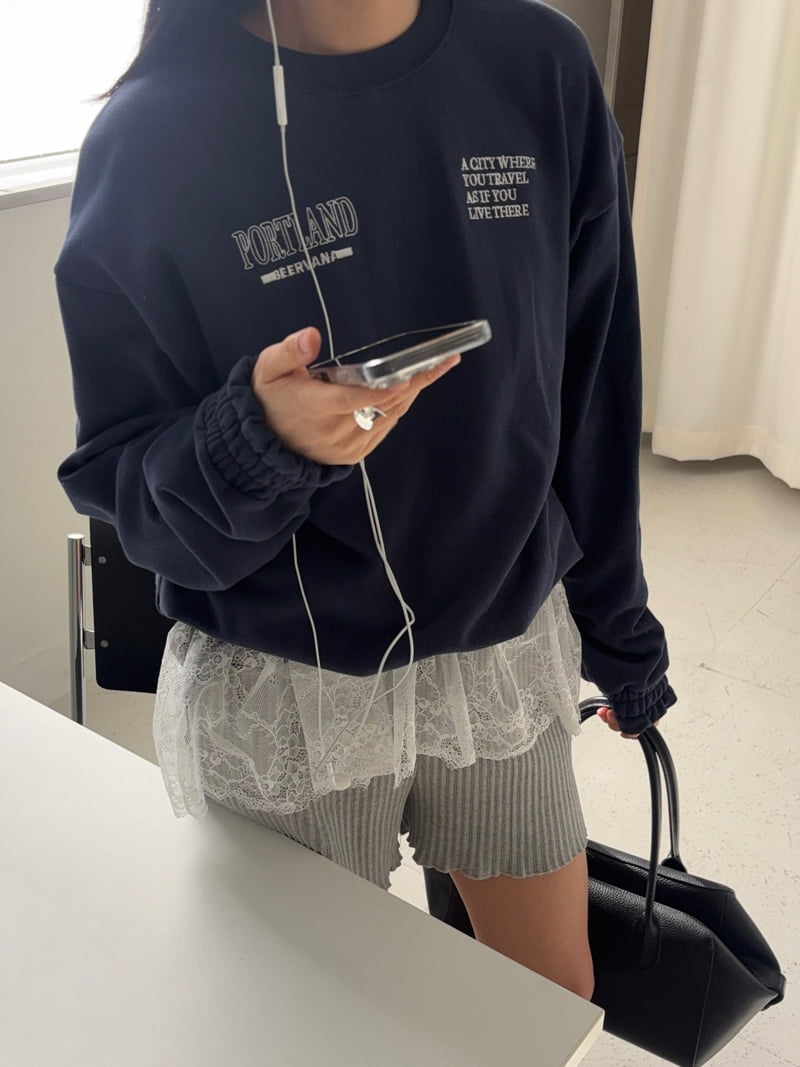Jade Market - Korean Women Fashion - #shopsmall - Land Embroidered Sweatshirt - 8