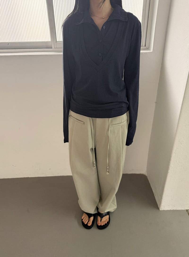 Jade Market - Korean Women Fashion - #thatsdarling - Curve Detail Pants