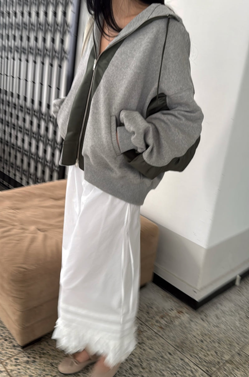 Jade Market - Korean Women Fashion - #thatsdarling - MA-1 Mix Zip-Up Jacket - 6