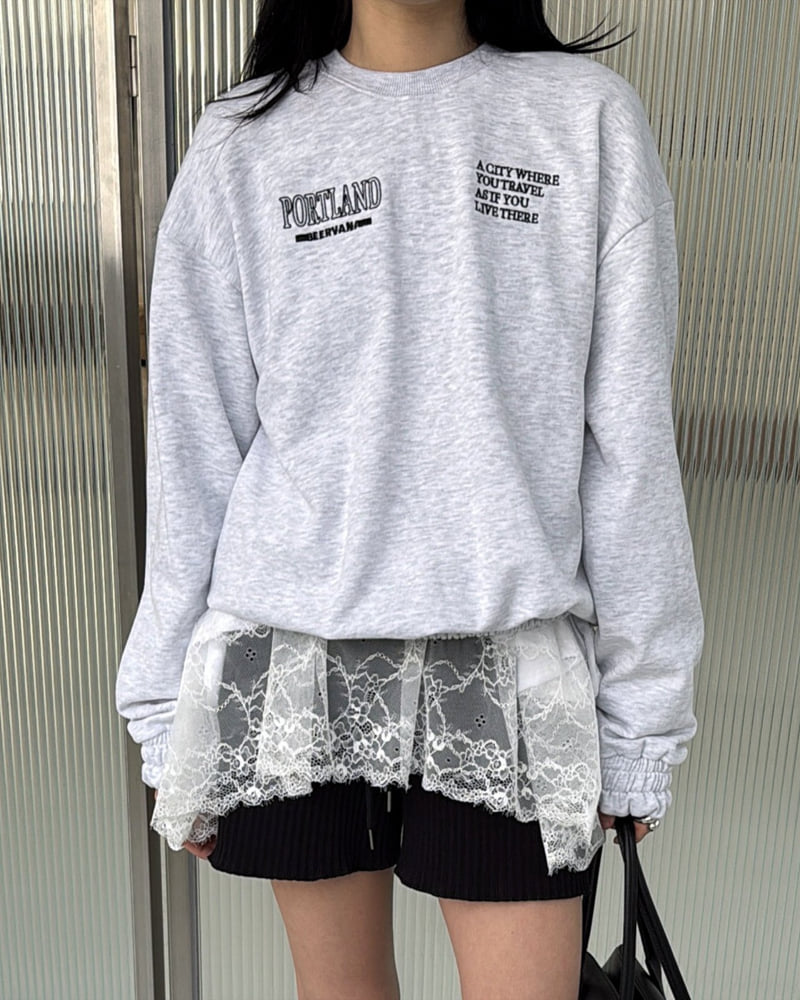 Jade Market - Korean Women Fashion - #thelittlethings - Land Embroidered Sweatshirt - 10