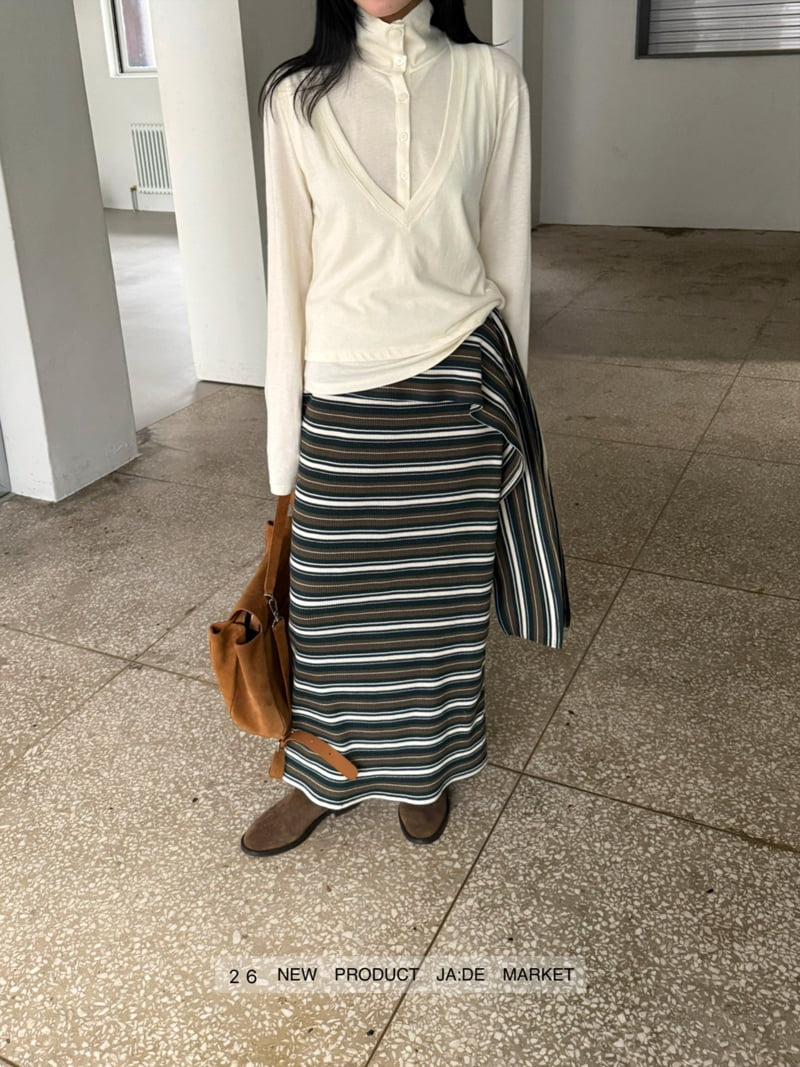 Jade Market - Korean Women Fashion - #thelittlethings - Multi-Stripe Sleeveless Top - 3