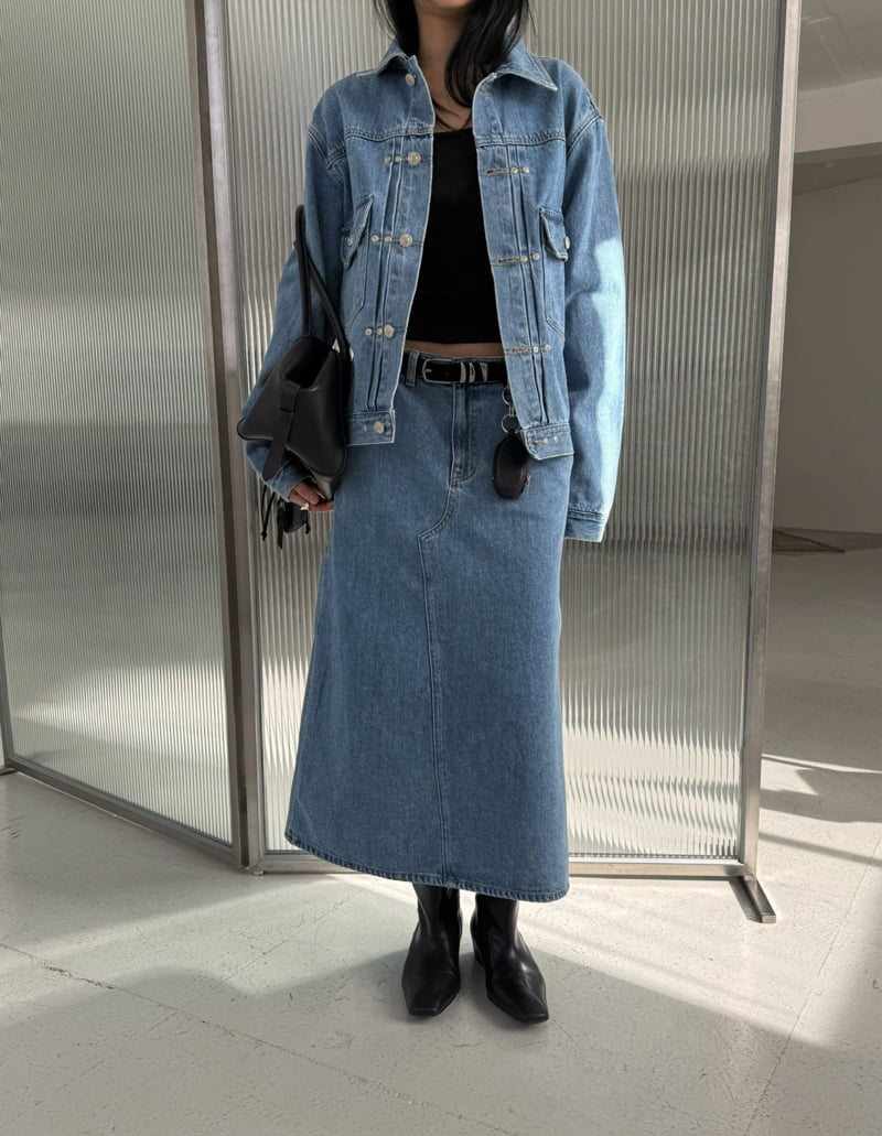 Jade Market - Korean Women Fashion - #womensfashion - Snap Denim Jacket - 8