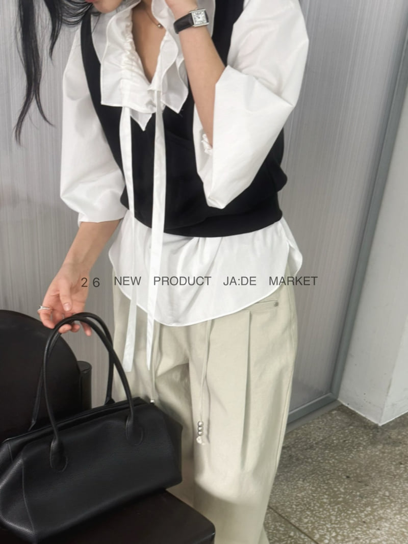 Jade Market - Korean Women Fashion - #womensfashion - Frill Tie Blouse - 12
