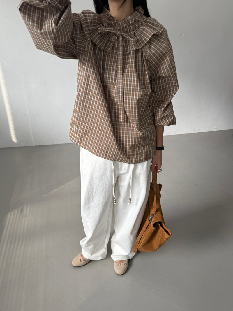 Jade Market - Korean Women Fashion - #womensfashion - Frill Tie Blouse - 2