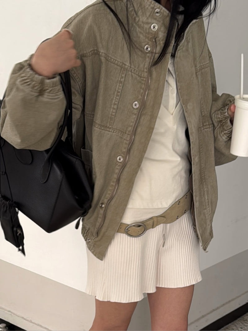 Jade Market - Korean Women Fashion - #womensfashion - Hidden Zip Work Jacket - 8