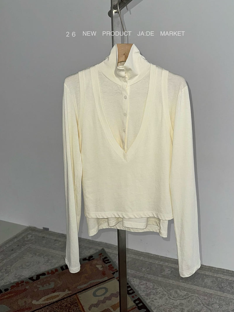 Jade Market - Korean Women Fashion - #womensfashion - Blanc V-Neck Set - 6