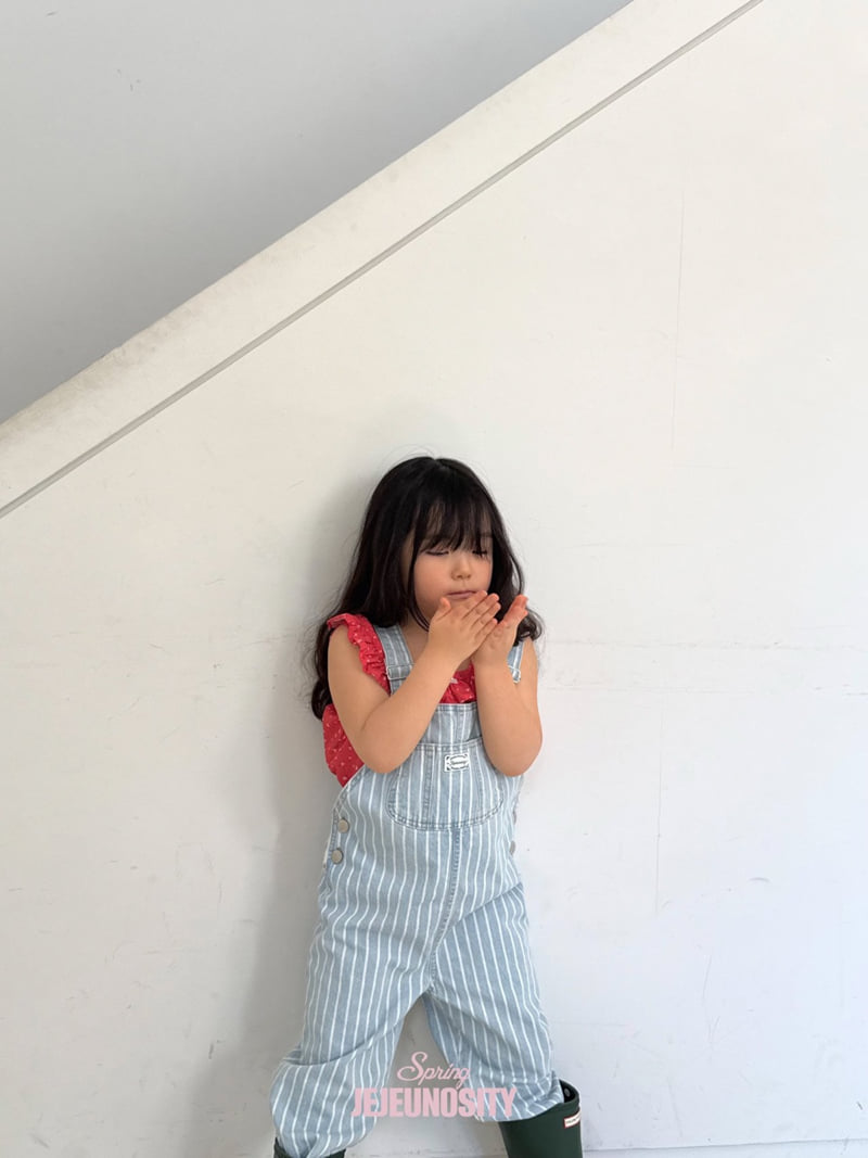 Jejeunosity - Korean Children Fashion - #minifashionista - Berry Long Overalls (Junior) - 8