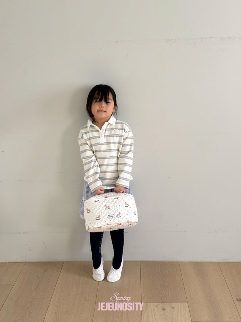 Jejeunosity - Korean Children Fashion - #todddlerfashion - Blue Collar Tee - 3