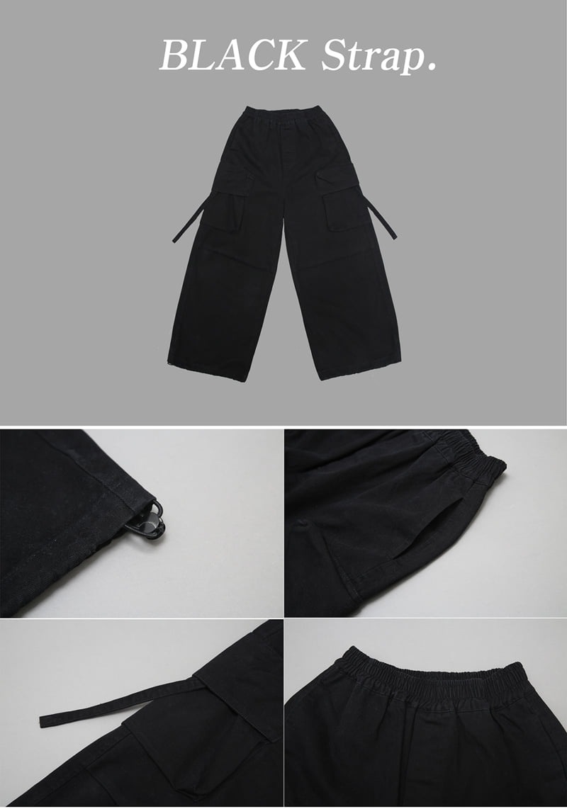 Jenny Basic - Korean Children Fashion - #fashionkids - Black Strap Pants - 11