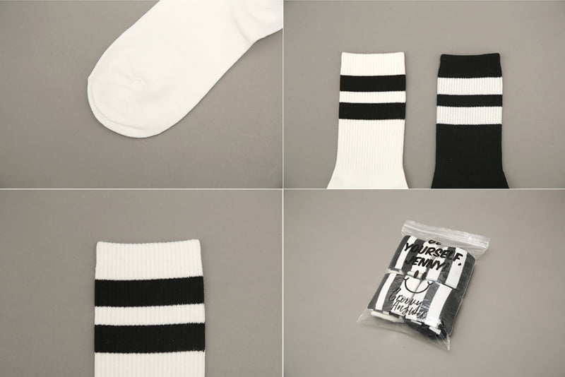 Jenny Basic - Korean Children Fashion - #kidzfashiontrend - Line Socks Set - 12