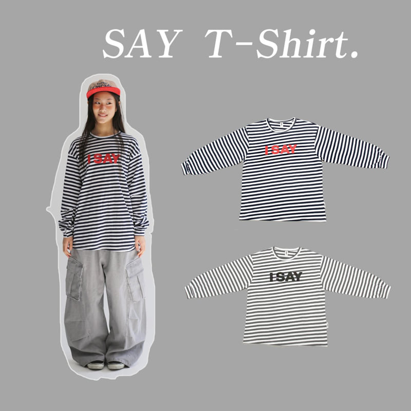 Jenny Basic - Korean Children Fashion - #stylishchildhood - Say Stripe Tee