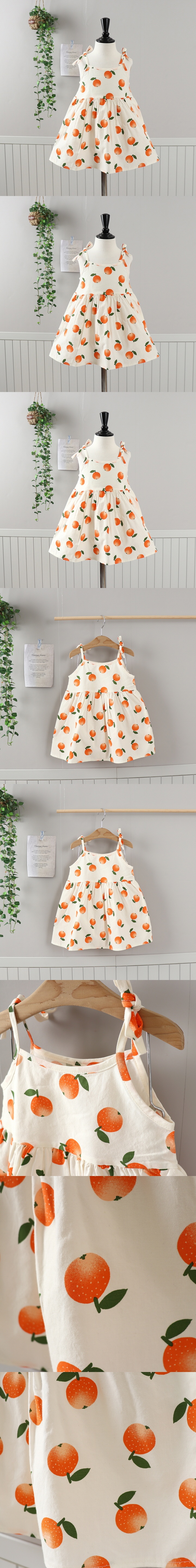 Jierang - Korean Children Fashion - #kidsshorts - Orange Strap One-piece