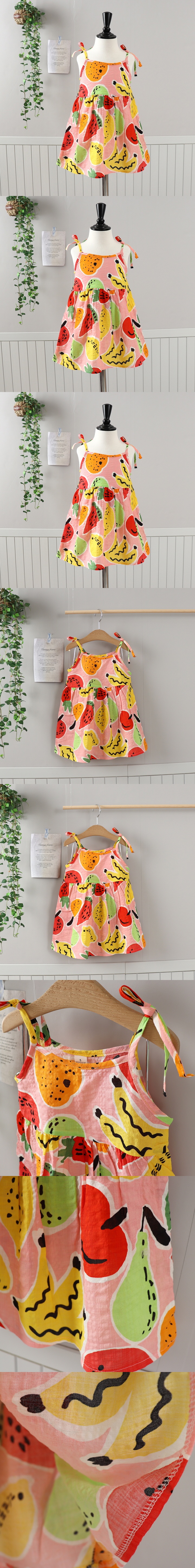 Jierang - Korean Children Fashion - #kidsstore - Watermelon Banana Strap One-piece