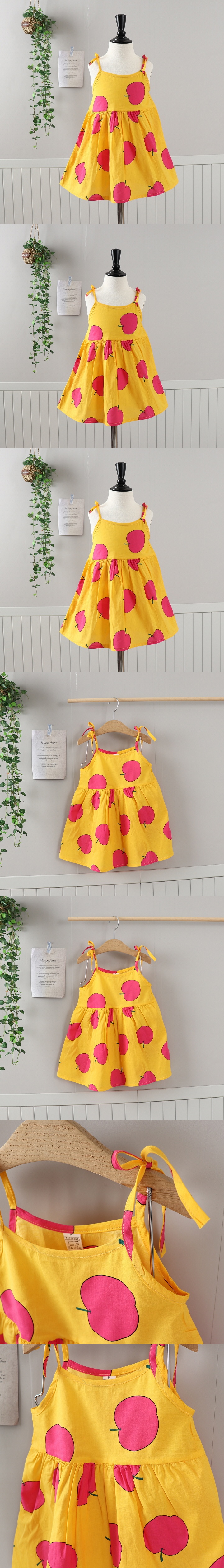 Jierang - Korean Children Fashion - #littlefashionista - Apple Strap One-piece