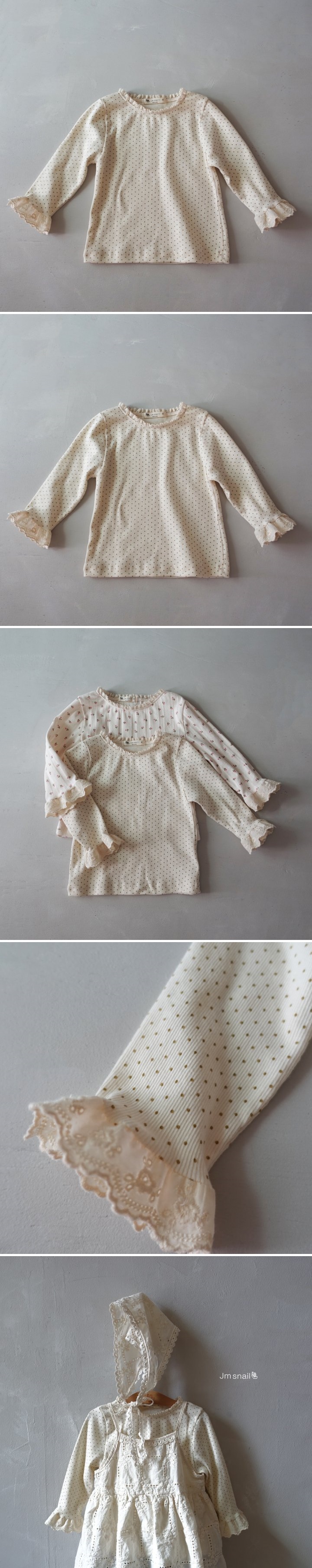 Jm Snail - Korean Children Fashion - #childofig - Mini Dot Rib Tee